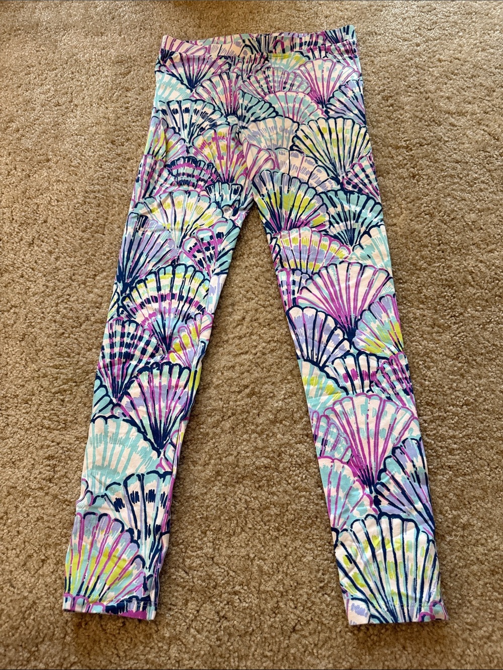 Lilly Pulitzer Pink, Blue & Teal Shell-Print Girls' Leggings